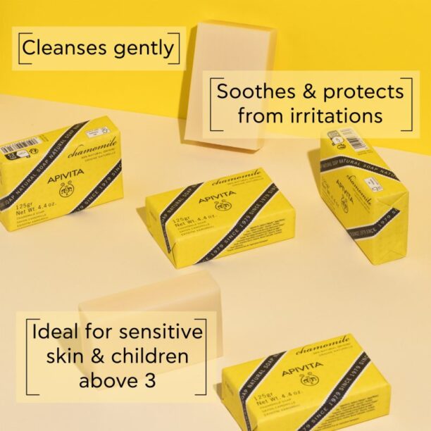 Cumpăra Apivita Natural Soap Chamomile săpun solid pentru curățare 125 g