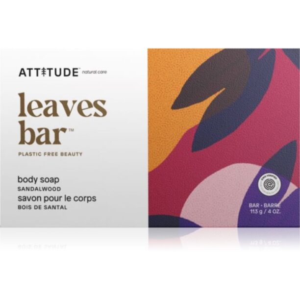 Attitude Leaves Bar Body Soap săpun solid pentru corp Sandalwood 113 g