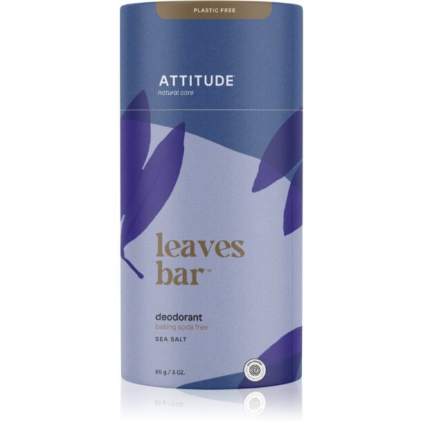 Attitude Leaves Bar Deodorant deodorant fără conținut săruri de aluminiu Sea Salt 85 g