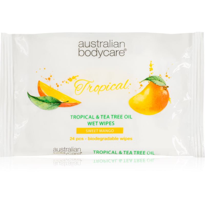 Australian Bodycare Tea Tree Oil & Mango Șervețele umede corp si fata 24 buc