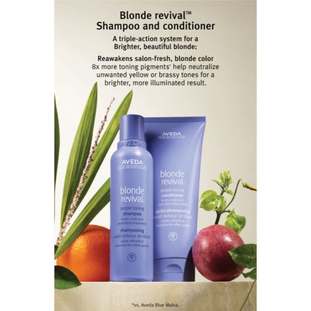 Preţ Aveda Blonde Revival™ Purple Toning Shampoo sampon tonifiant cu violete pentru iluminarea părului sau pentru părul cu șuvițe 200 ml