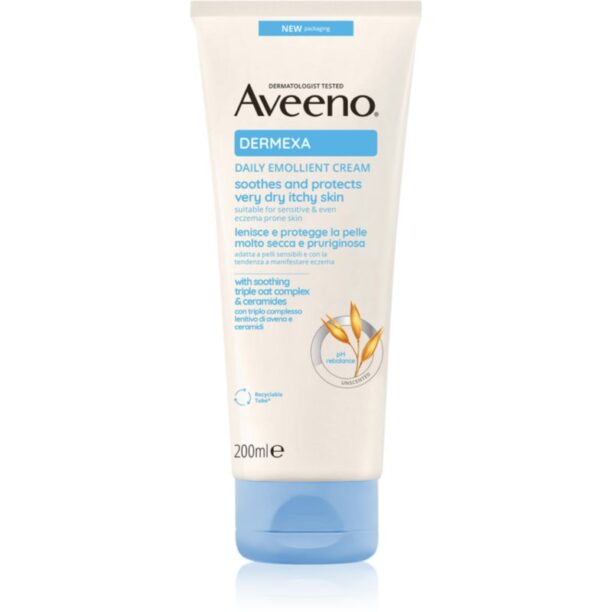 Aveeno Dermexa Daily Emollient Cream crema emolienta pentru ten uscat si iritat 200 ml preţ