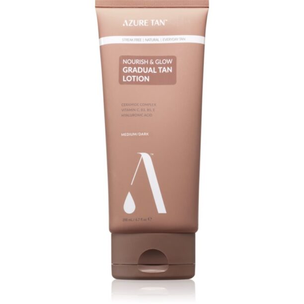 Azure Tan Nourish & Glow crema autobronzanta pentru corp culoare Medium/Dark 200 ml