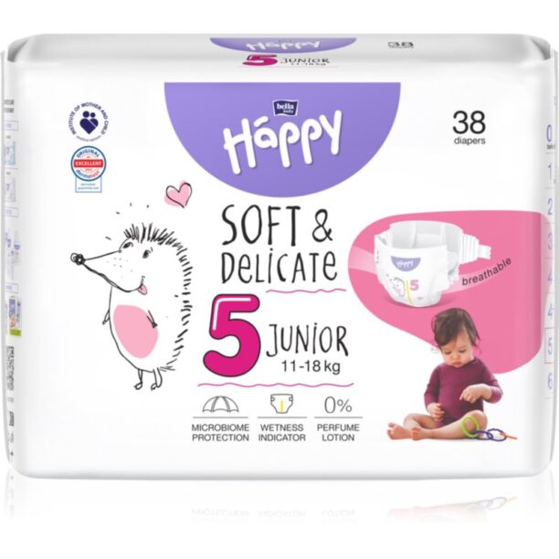 BELLA Baby Happy Soft&Delicate Size 5 Junior scutece de unică folosință 11-18 kg 38 buc preţ