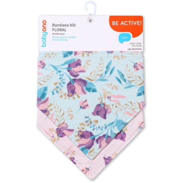 BabyOno Be Active Bandana Bib bavețică pentru nou-nascuti si copii Floral 2 buc preţ