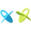 BabyOno Teether jucărie pentru dentiție 3m+ Blue + Green 2 buc