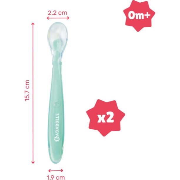 Original Badabulle Silicone Spoons linguriță 3 m+ 2 buc