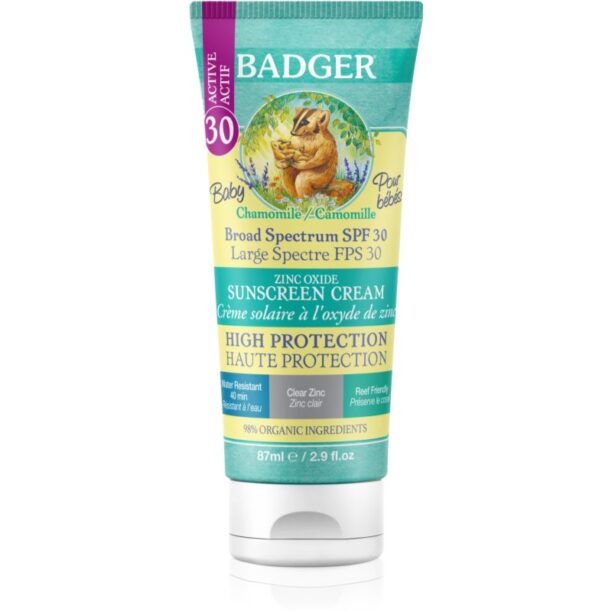 Badger Sun cremă protectoare pentru bebeluși SPF 30 87 ml