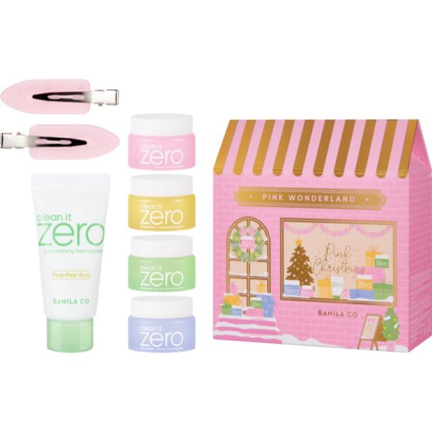 Banila Co. clean it zero Pink Wonderland Special Set set cadou de Crăciun perfecta pentru curatare preţ