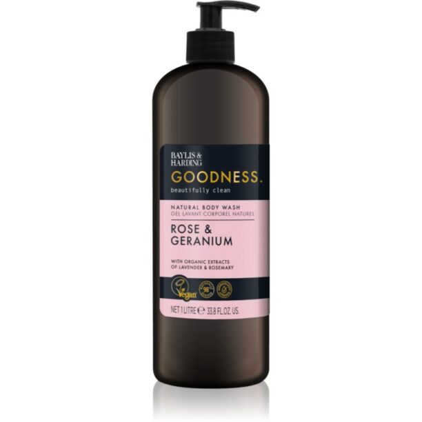 Baylis & Harding Goodness Rose & Geranium gel de duș 1000 ml preţ