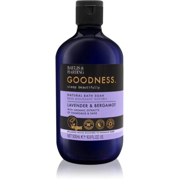 Baylis & Harding Goodness Sleep Beautifully spuma de baie pentru un somn liniștit Lavender & Bergamot 500 ml preţ