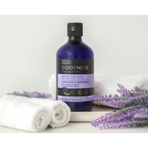 Cumpăra Baylis & Harding Goodness Sleep Beautifully spuma de baie pentru un somn liniștit Lavender & Bergamot 500 ml