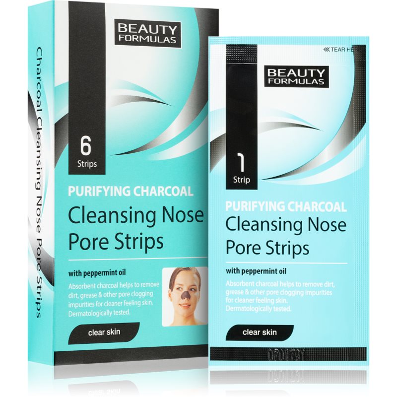 Beauty Formulas Clear Skin Purifying Charcoal Masca de curățare cu cărbune pentru nas 6 buc preţ