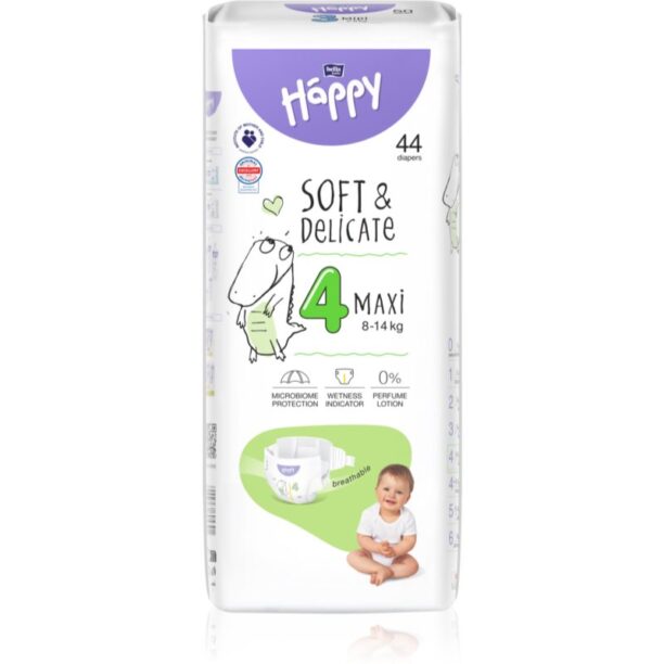 Bella Baby Happy Soft&Delicate Size 4 Maxi scutece de unică folosință 8-14 kg 44 buc preţ