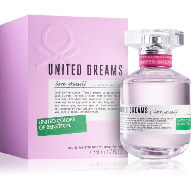 Original Benetton United Dreams for her Love Yourself Eau de Toilette pentru femei 50 ml