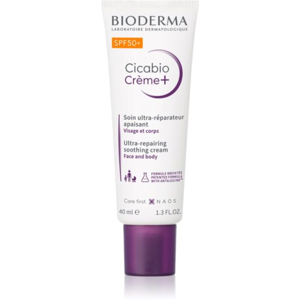 Bioderma Cicabio Créme+ SPF 50+ crema de fata SPF 50+ 40 ml preţ