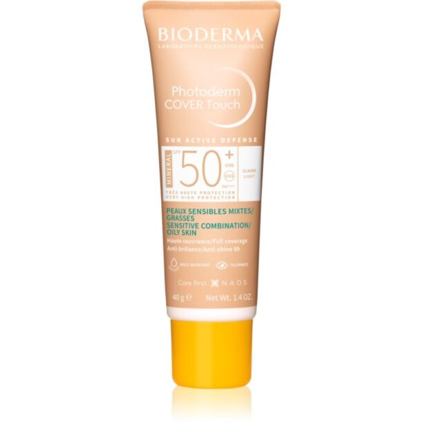 Bioderma Photoderm Cover Touch fond de ten cu acoperire ridicată SPF 50+ culoare Light 40 g