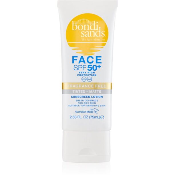 Bondi Sands SPF 50+ Face Fragrance Free crema de fata cu efect de protectie pentru un aspect mat SPF 50+ 75 ml preţ