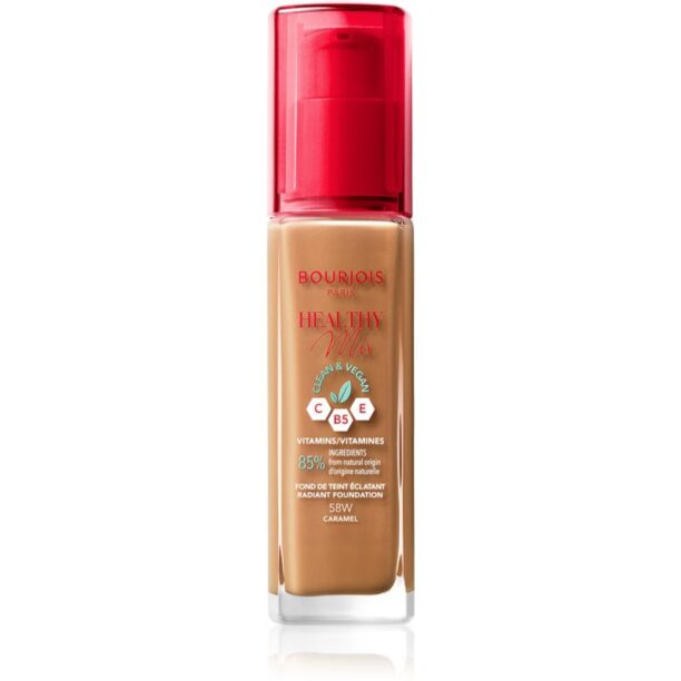 Bourjois Healthy Mix makeup radiant cu hidratare 24 de ore culoare 58W Caramel 30 ml preţ