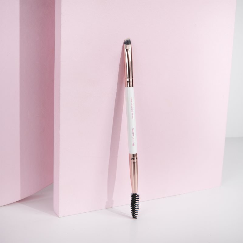 Brushworks Double Ended Brow Brush perie pentru modelarea sprâncenelor cu pensula 1 buc preţ