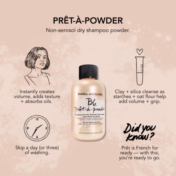 Bumble and bumble Pret-À-Powder It’s Equal Parts Dry Shampoo șampon uscat pentru păr cu volum 56 g preţ