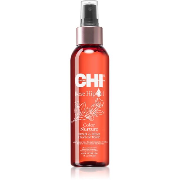 CHI Rose Hip Oil Repair and Shine Leave-in tonic pentru par vopsit si deteriorat 118 ml