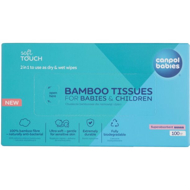 Original Canpol babies Bamboo Tissues Postpartum Pads șervețele din bambus 100 buc