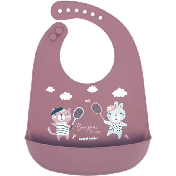 Canpol babies Bonjour Paris Bibs bavețică Pink 1 buc preţ