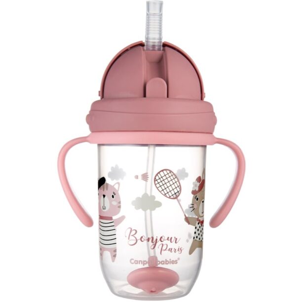 Cumpăra Canpol babies Bonjour Paris Cup ceasca cu pai Pink 270 ml