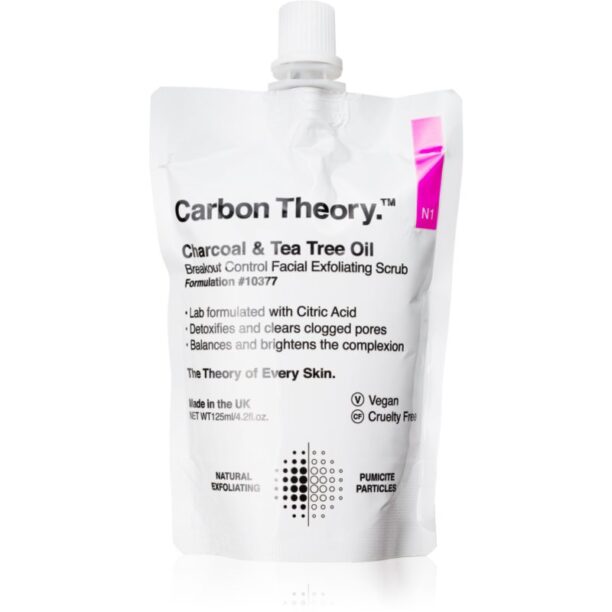 Carbon Theory Charcoal & Tea Tree Oil demachiant cu efect de peenling pentru ten acneic 125 ml preţ