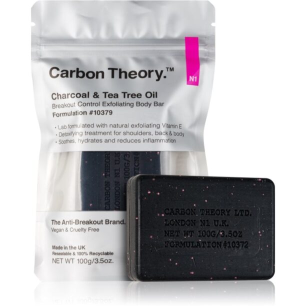 Carbon Theory Charcoal & Tea Tree Oil exfoliant pentru corp pentru pielea problematică și grasă 100 g preţ