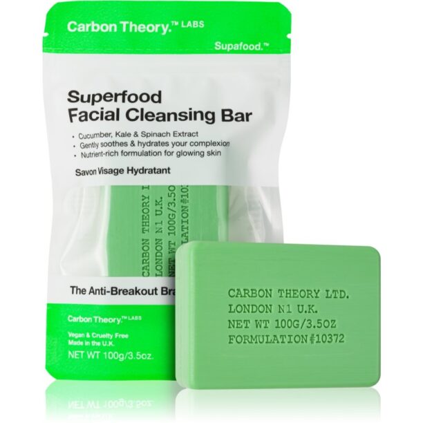 Carbon Theory Facial Cleansing Bar Superfood sapun pentru curatarea fetei Green 100 g preţ