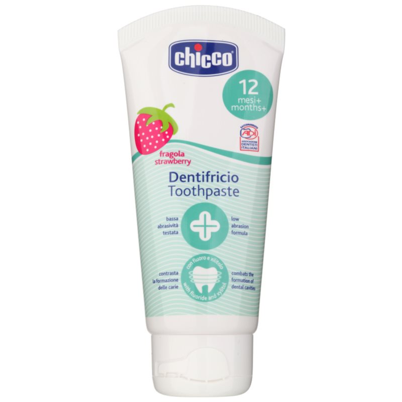 Chicco Oral Care Toothpaste Pasta de dinti pentru copii. aroma Strawberry 12 m+ 50 ml preţ