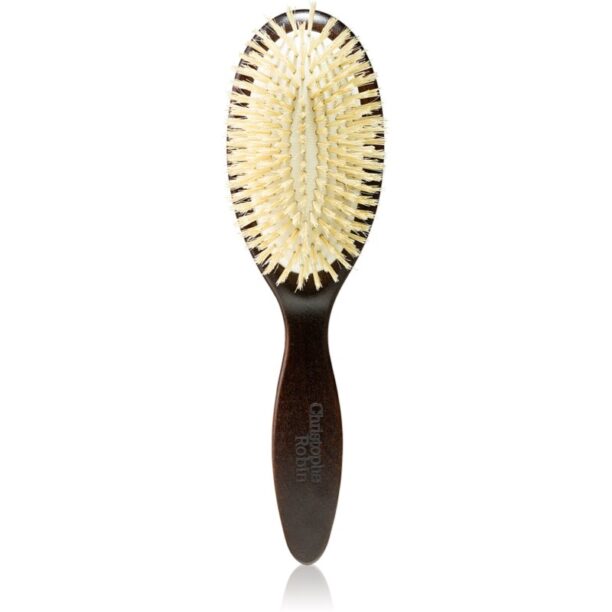 Christophe Robin Detangling Hairbrush perie din lemn pentru păr cu peri de mistret 1 buc