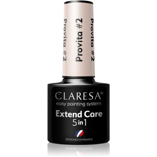 Claresa Extend Care 5 in 1 Provita baza gel pentru unghii efect regenerator culoare #2 5 g