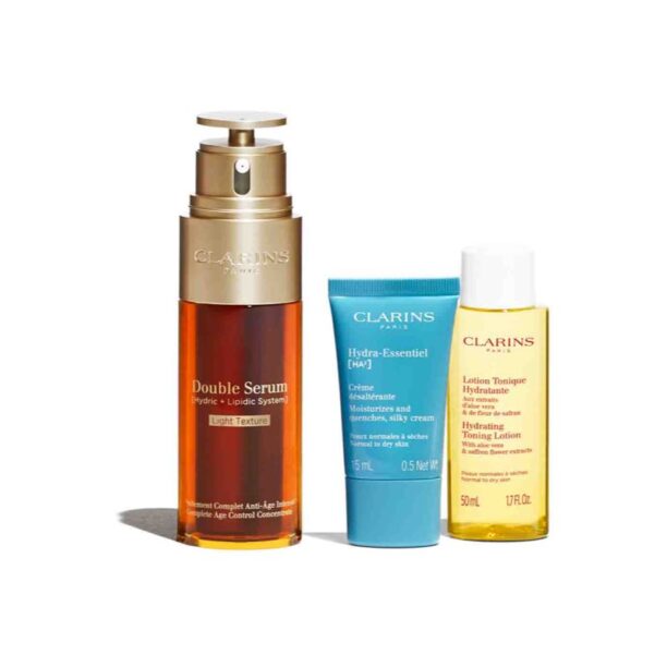 Cumpăra Clarins Double Serum Light Collection set cadou pentru hidratare si fermitate