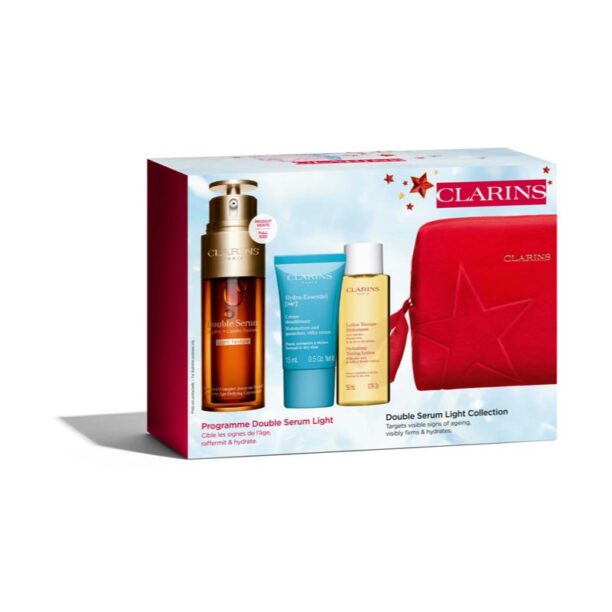 Original Clarins Double Serum Light Collection set cadou pentru hidratare si fermitate