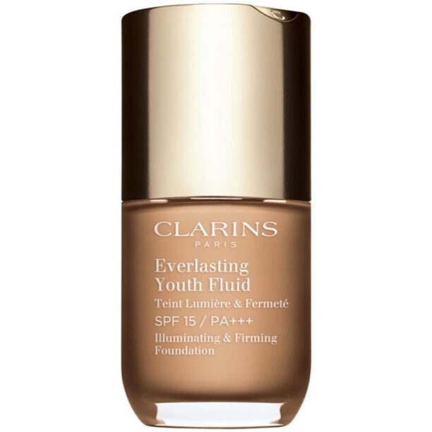 Clarins Everlasting Youth Fluid Foundation make-up pentru luminozitate SPF 15 culoare 108.5 Cashew 30 ml