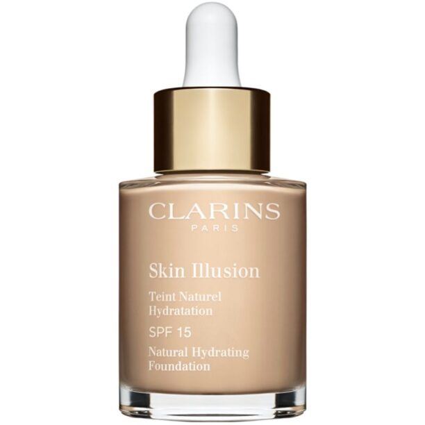 Clarins Skin Illusion Natural Hydrating Foundation makeup radiant cu hidratare SPF 15 culoare 105N Nude 30 ml preţ