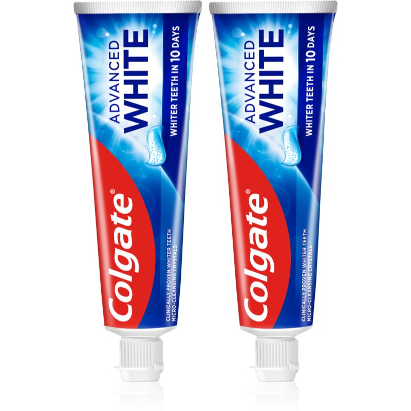 Colgate Advanced White Pasta de albire a dintilor impotriva petelor de pe smaltul dintilor. 2x75 ml