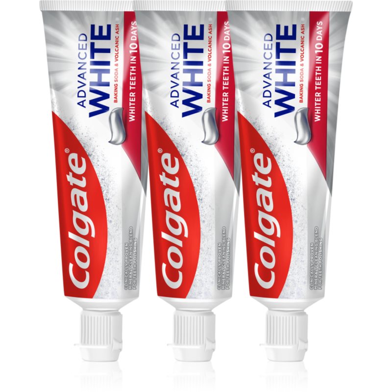 Colgate Advanced White Volcanic Ash and Baking Soda pastă de dinți naturală 3x75 ml preţ