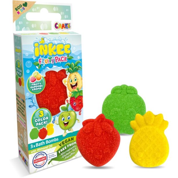 Cumpăra Craze INKEE Fruity Pack bombă de baie pentru copii 3x15 g