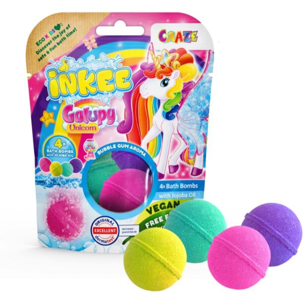 Craze INKEE Unicorn bombă de baie pentru copii 4x50 g preţ