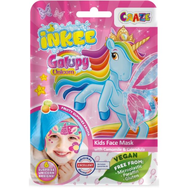 Craze INKEE Unicorn masca pentru celule pentru copii 5y+ 1 buc