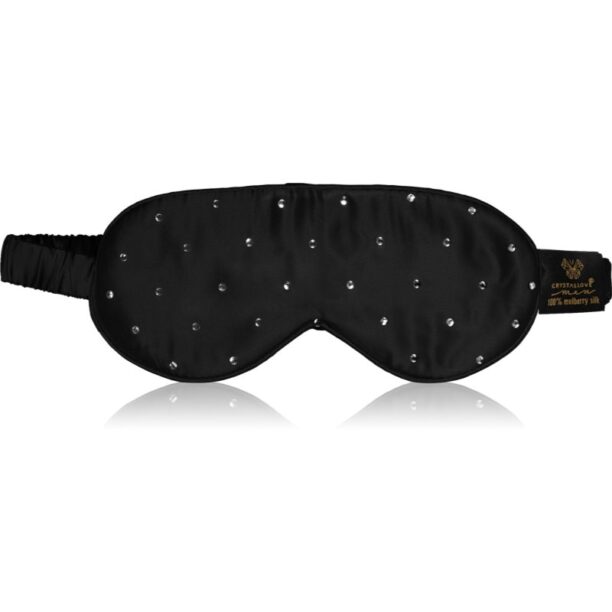 Crystallove Crystalized Silk Eye Mask mască pentru dormit culoare Black 1 buc preţ