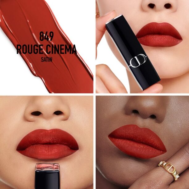 DIOR Rouge Dior The Refill ruj cu persistenta indelungata rezervă culoare 849 Rouge Cinéma satin 3