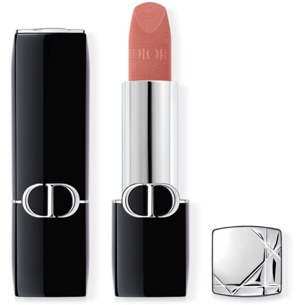 DIOR Rouge Dior ruj cu persistenta indelungata reincarcabil culoare 100 Nude Look Velvet 3