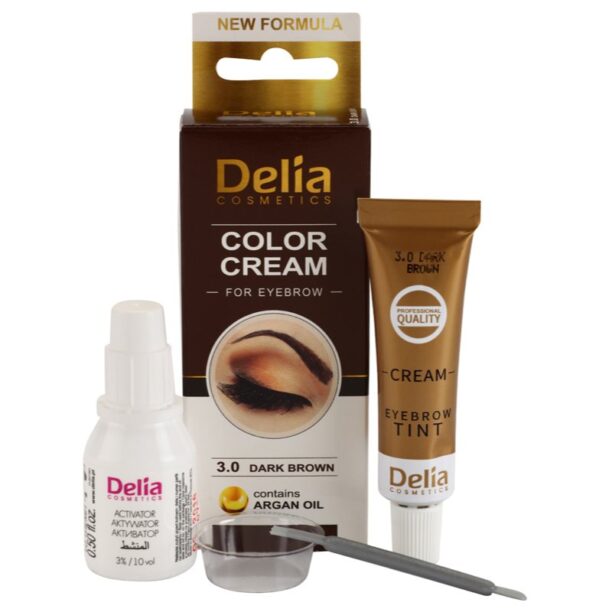 Delia Cosmetics Argan Oil culoare pentru sprancene culoare 3.0 Dark Brown 15 ml preţ