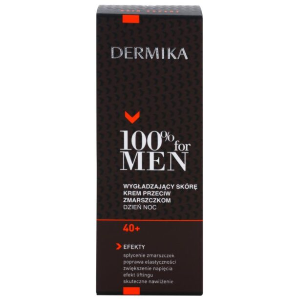 Original Dermika 100% for Men crema anti-rid pentru netezire 40+ 50 ml