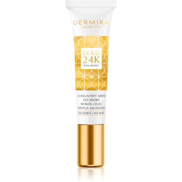 Dermika Luxury Gold crema pentru reintinerire zona ochilor 15 ml preţ